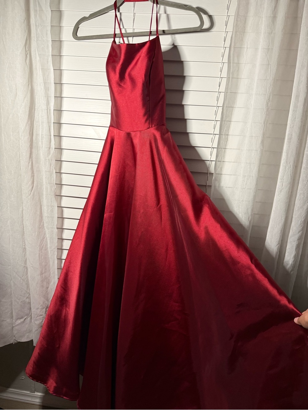 NEW Alyce Paris 1755 Mikado Scoop Neck Red Formal Gown / Prom Dress with Pockets